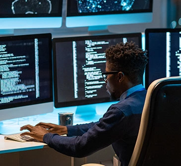 IT professional working on computer