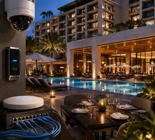 Image of hotel under surveillance