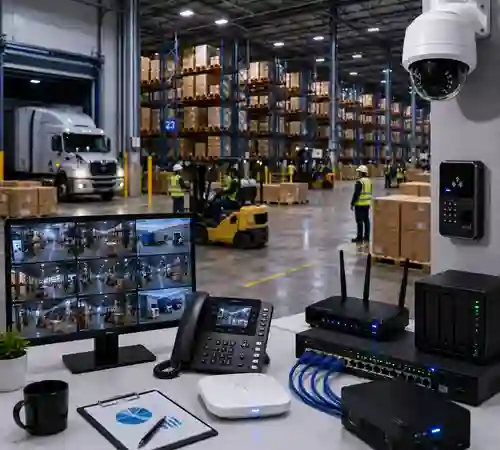 Image of warehouse under surveillance