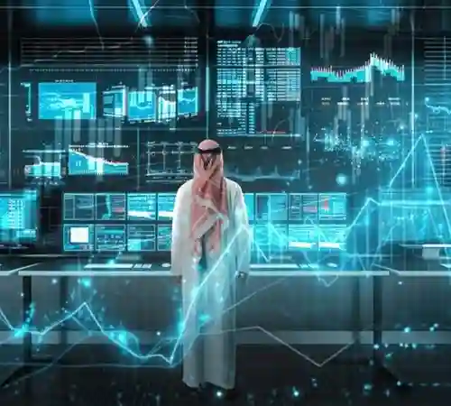 UAE national standing in a server room